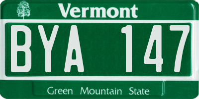 VT license plate BYA147