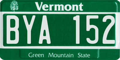 VT license plate BYA152