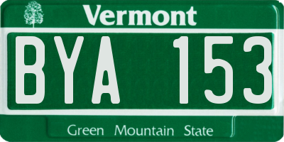VT license plate BYA153