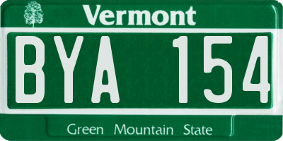 VT license plate BYA154