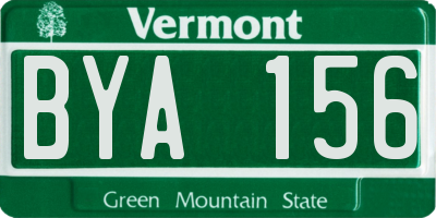 VT license plate BYA156