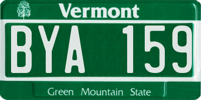 VT license plate BYA159
