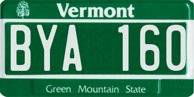 VT license plate BYA160