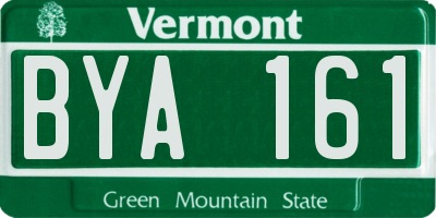 VT license plate BYA161