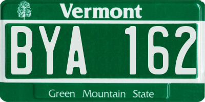 VT license plate BYA162