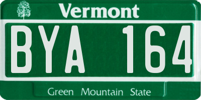 VT license plate BYA164