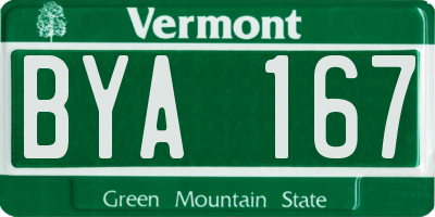 VT license plate BYA167