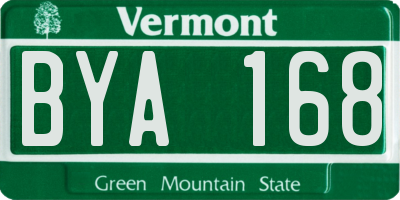 VT license plate BYA168