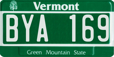 VT license plate BYA169