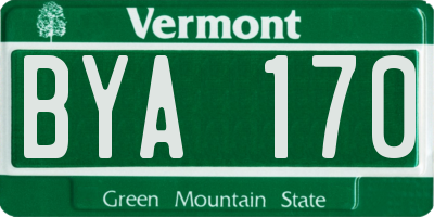 VT license plate BYA170