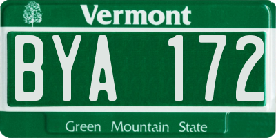 VT license plate BYA172
