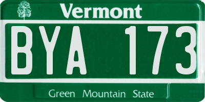 VT license plate BYA173