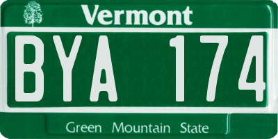 VT license plate BYA174