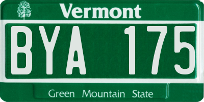 VT license plate BYA175