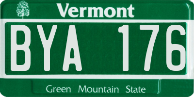 VT license plate BYA176