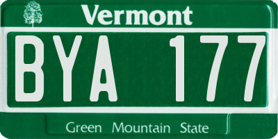 VT license plate BYA177