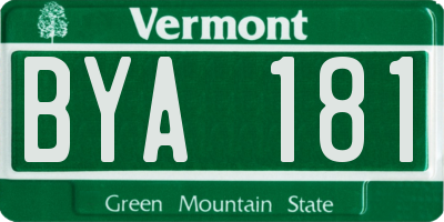VT license plate BYA181