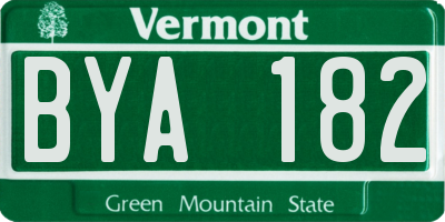 VT license plate BYA182