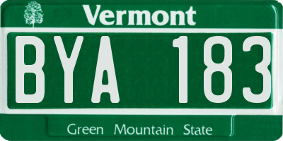 VT license plate BYA183