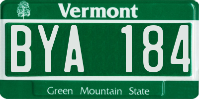 VT license plate BYA184