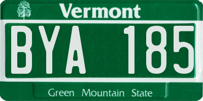 VT license plate BYA185
