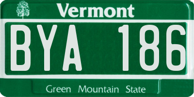 VT license plate BYA186