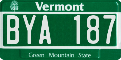VT license plate BYA187