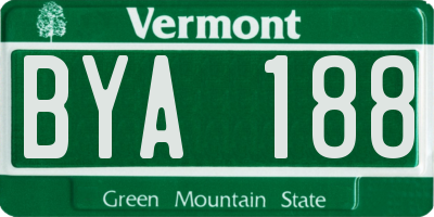 VT license plate BYA188