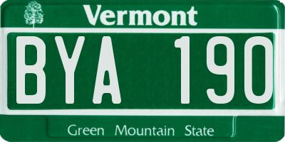 VT license plate BYA190