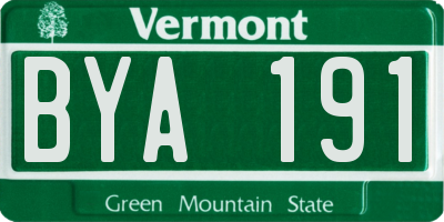 VT license plate BYA191