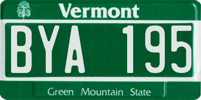 VT license plate BYA195