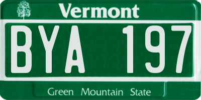 VT license plate BYA197