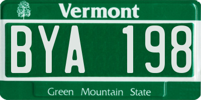VT license plate BYA198