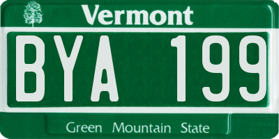 VT license plate BYA199