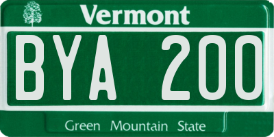 VT license plate BYA200