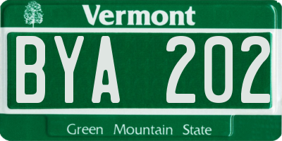 VT license plate BYA202