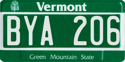 VT license plate BYA206