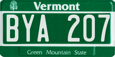 VT license plate BYA207