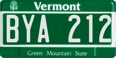 VT license plate BYA212