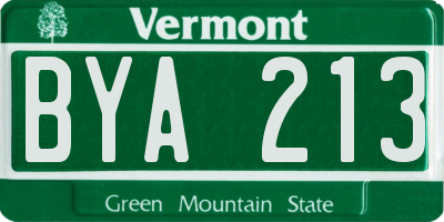 VT license plate BYA213