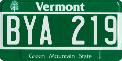 VT license plate BYA219