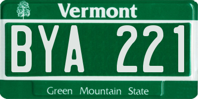 VT license plate BYA221
