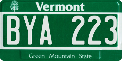 VT license plate BYA223