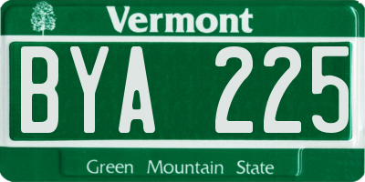 VT license plate BYA225