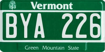 VT license plate BYA226