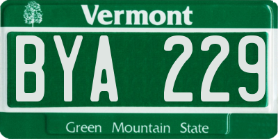 VT license plate BYA229