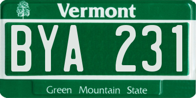 VT license plate BYA231