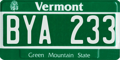 VT license plate BYA233