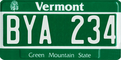 VT license plate BYA234
