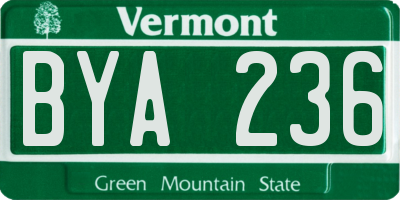 VT license plate BYA236